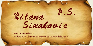 Milana Simaković vizit kartica